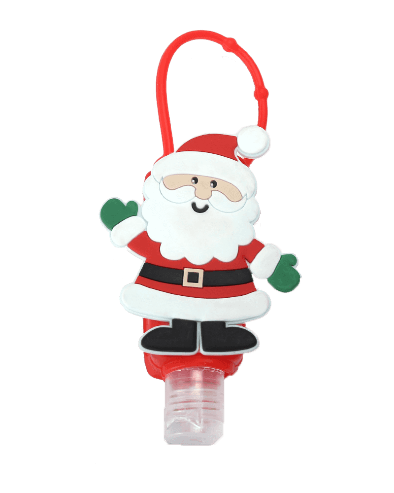 >Portabottiglie disinfettante per mani in silicone di Babbo Natale