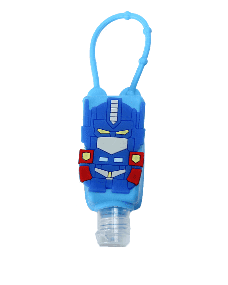 >Portabottiglie disinfettante per mani in silicone Superman da 30 ml